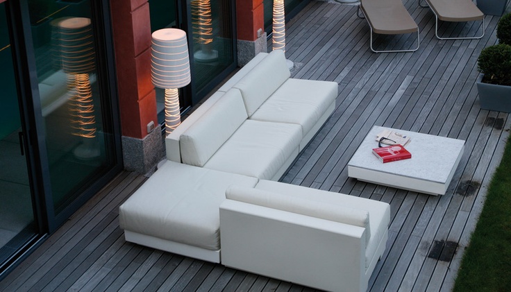 Hour Sofa Pouf and Table by Serralunga Furniture Tables